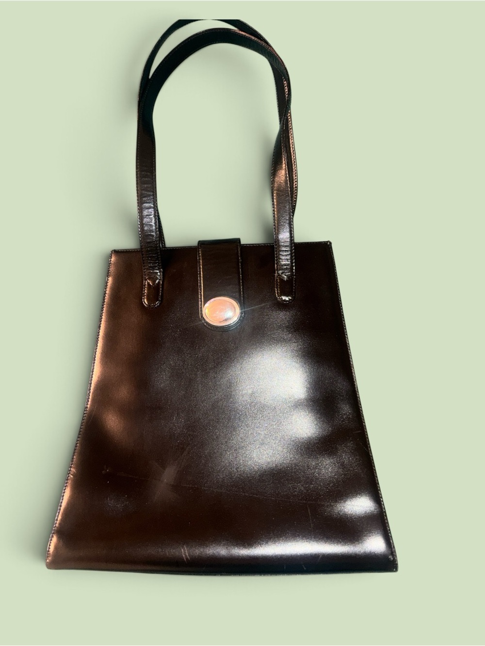 Tiffany & Co Classic Black Leather Shoulder Tote Bag